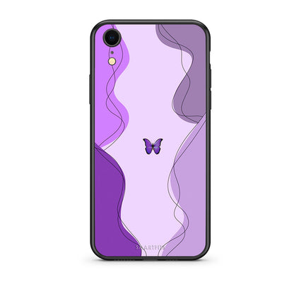 iphone xr Purple Mariposa Θήκη Αγίου Βαλεντίνου από τη Smartfits με σχέδιο στο πίσω μέρος και μαύρο περίβλημα | Smartphone case with colorful back and black bezels by Smartfits