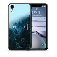 Thumbnail for Θήκη iPhone XR Breath Quote από τη Smartfits με σχέδιο στο πίσω μέρος και μαύρο περίβλημα | iPhone XR Breath Quote case with colorful back and black bezels