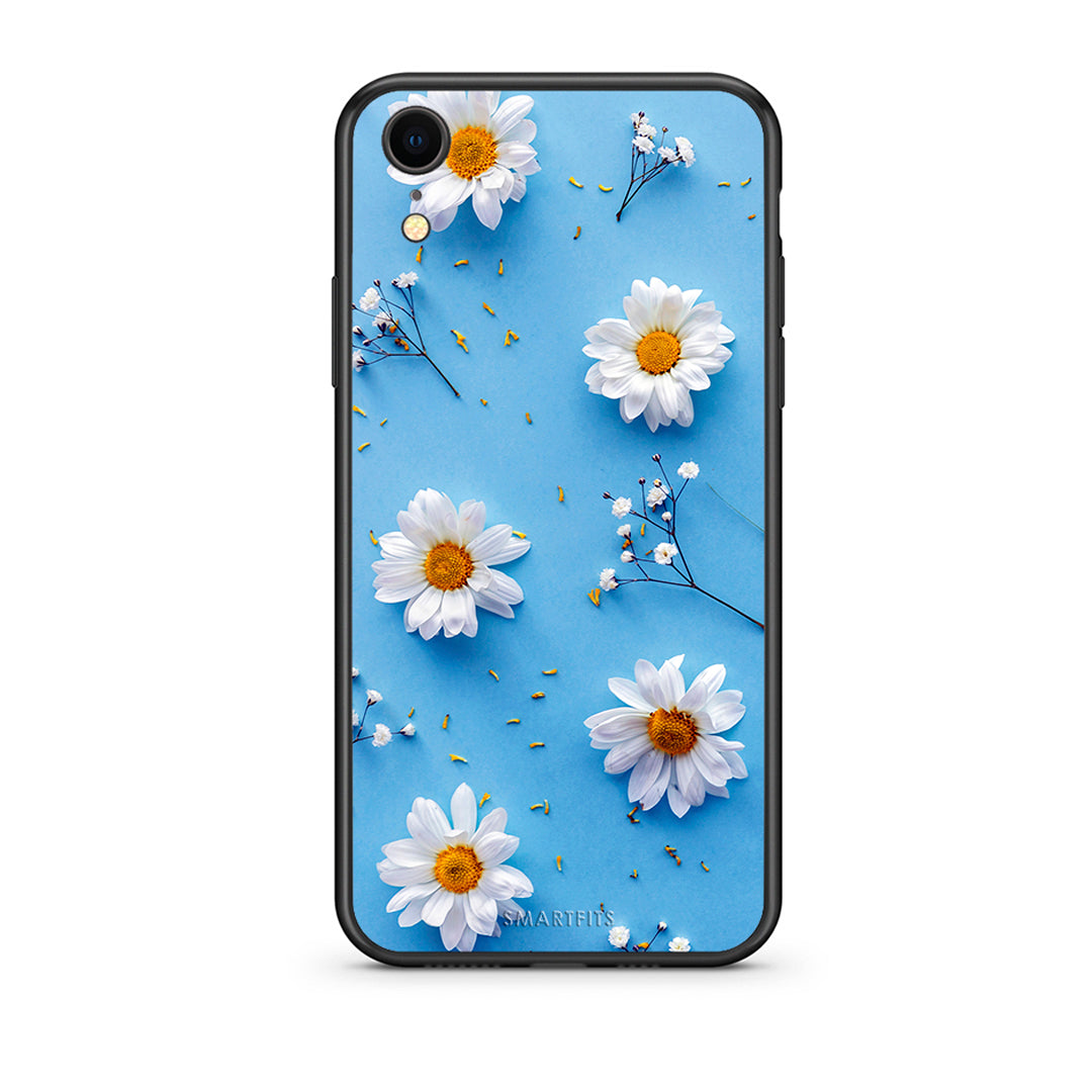 iphone xr Real Daisies θήκη από τη Smartfits με σχέδιο στο πίσω μέρος και μαύρο περίβλημα | Smartphone case with colorful back and black bezels by Smartfits