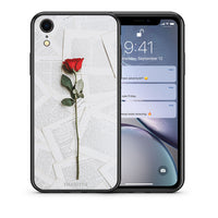 Thumbnail for Θήκη iPhone XR Red Rose από τη Smartfits με σχέδιο στο πίσω μέρος και μαύρο περίβλημα | iPhone XR Red Rose case with colorful back and black bezels