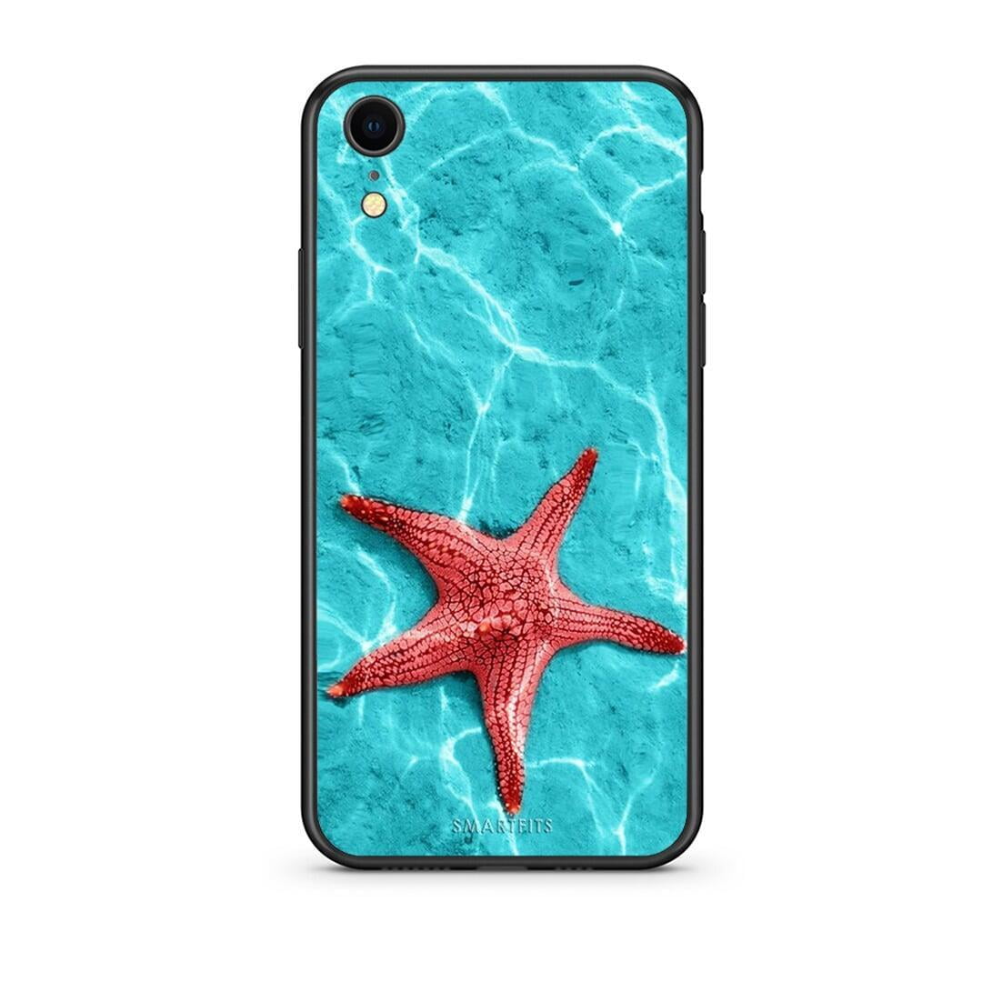 iphone xr Red Starfish Θήκη από τη Smartfits με σχέδιο στο πίσω μέρος και μαύρο περίβλημα | Smartphone case with colorful back and black bezels by Smartfits
