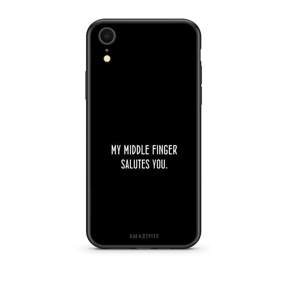 iphone xr Salute θήκη από τη Smartfits με σχέδιο στο πίσω μέρος και μαύρο περίβλημα | Smartphone case with colorful back and black bezels by Smartfits