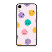 Thumbnail for iphone xr Smiley Faces θήκη από τη Smartfits με σχέδιο στο πίσω μέρος και μαύρο περίβλημα | Smartphone case with colorful back and black bezels by Smartfits