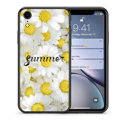 Θήκη iPhone XR Summer Daisies από τη Smartfits με σχέδιο στο πίσω μέρος και μαύρο περίβλημα | iPhone XR Summer Daisies case with colorful back and black bezels