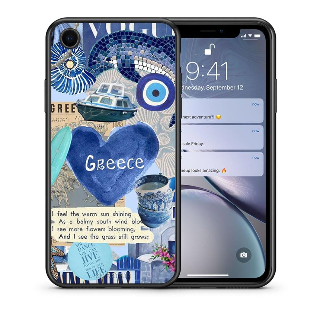 Θήκη iPhone XR Summer In Greece από τη Smartfits με σχέδιο στο πίσω μέρος και μαύρο περίβλημα | iPhone XR Summer In Greece case with colorful back and black bezels