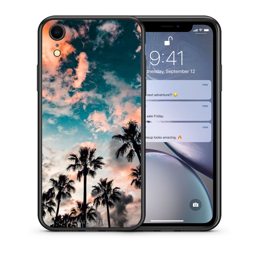 Θήκη iPhone XR Sky Summer από τη Smartfits με σχέδιο στο πίσω μέρος και μαύρο περίβλημα | iPhone XR Sky Summer case with colorful back and black bezels