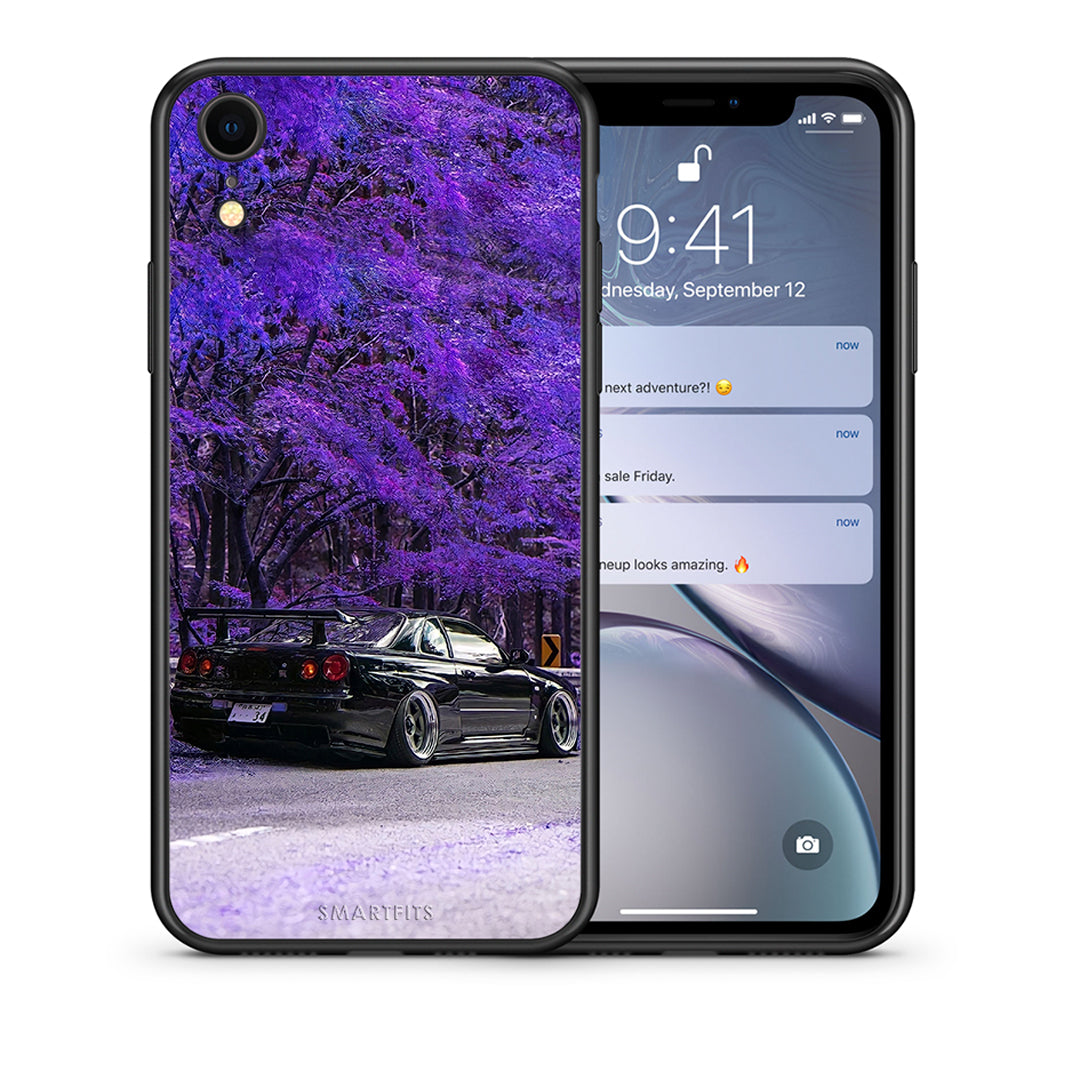 Θήκη Αγίου Βαλεντίνου iPhone XR Super Car από τη Smartfits με σχέδιο στο πίσω μέρος και μαύρο περίβλημα | iPhone XR Super Car case with colorful back and black bezels