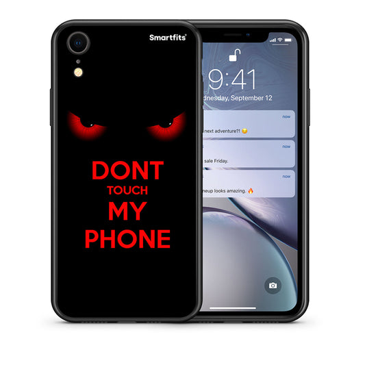 Θήκη iPhone XR Touch My Phone από τη Smartfits με σχέδιο στο πίσω μέρος και μαύρο περίβλημα | iPhone XR Touch My Phone case with colorful back and black bezels
