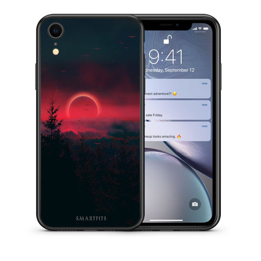 Θήκη iPhone XR Sunset Tropic από τη Smartfits με σχέδιο στο πίσω μέρος και μαύρο περίβλημα | iPhone XR Sunset Tropic case with colorful back and black bezels