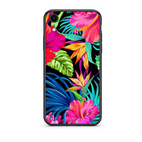 Thumbnail for iphone xr Tropical Flowers θήκη από τη Smartfits με σχέδιο στο πίσω μέρος και μαύρο περίβλημα | Smartphone case with colorful back and black bezels by Smartfits