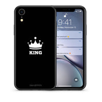Thumbnail for Θήκη iPhone XR King Valentine από τη Smartfits με σχέδιο στο πίσω μέρος και μαύρο περίβλημα | iPhone XR King Valentine case with colorful back and black bezels