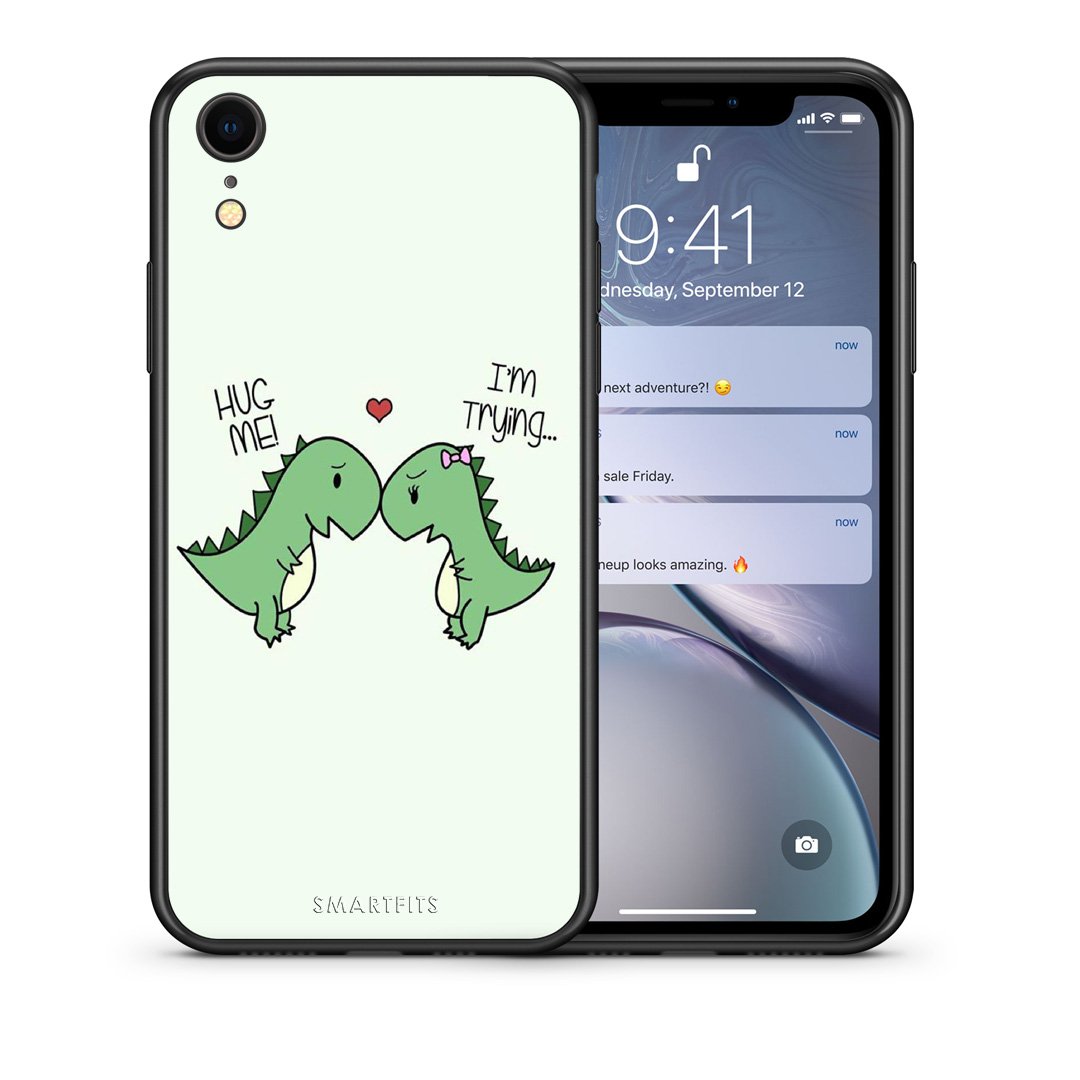 Θήκη iPhone XR Rex Valentine από τη Smartfits με σχέδιο στο πίσω μέρος και μαύρο περίβλημα | iPhone XR Rex Valentine case with colorful back and black bezels