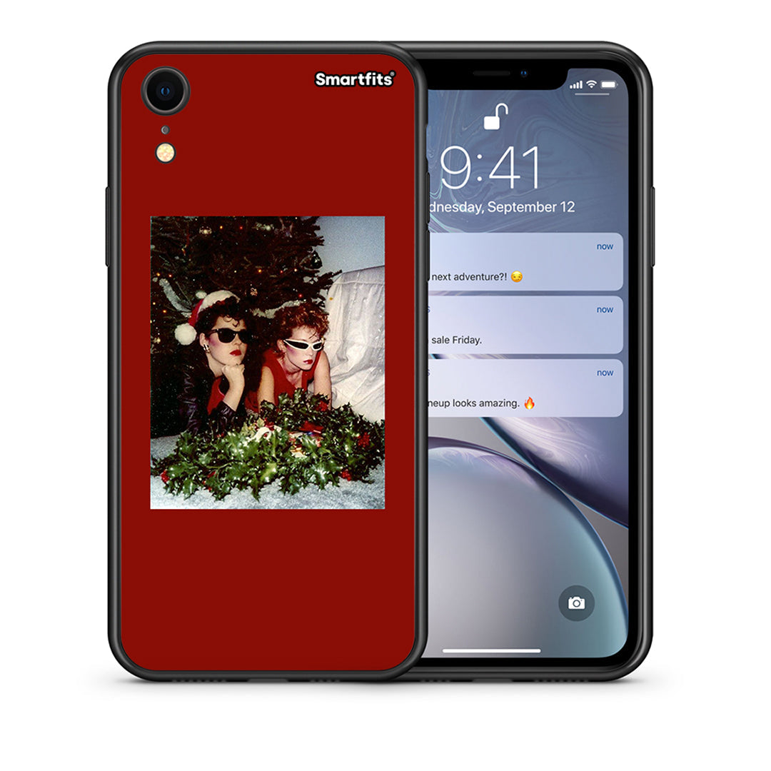 Θήκη iPhone XR Waiting For Xmas από τη Smartfits με σχέδιο στο πίσω μέρος και μαύρο περίβλημα | iPhone XR Waiting For Xmas case with colorful back and black bezels