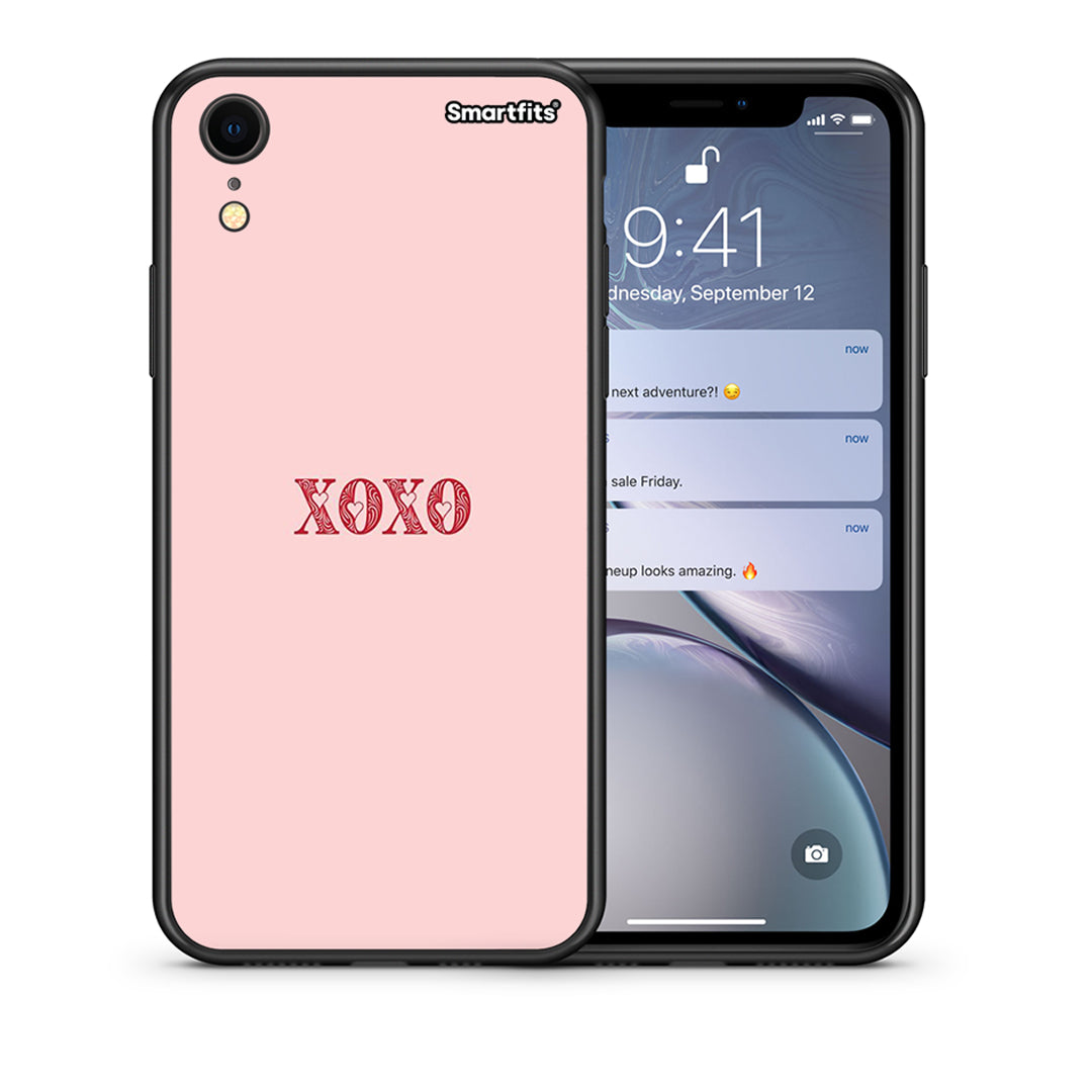 Θήκη iPhone XR XOXO Love από τη Smartfits με σχέδιο στο πίσω μέρος και μαύρο περίβλημα | iPhone XR XOXO Love case with colorful back and black bezels