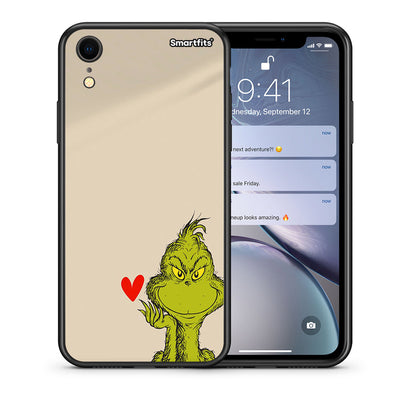 Θήκη iPhone XR Xmas Grinch από τη Smartfits με σχέδιο στο πίσω μέρος και μαύρο περίβλημα | iPhone XR Xmas Grinch case with colorful back and black bezels