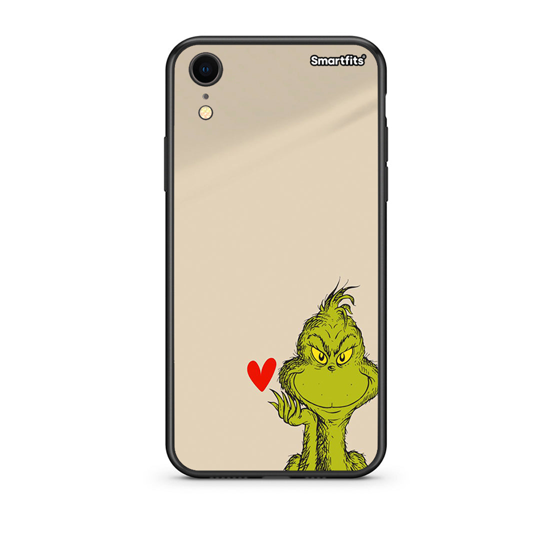 iphone xr Xmas Grinch θήκη από τη Smartfits με σχέδιο στο πίσω μέρος και μαύρο περίβλημα | Smartphone case with colorful back and black bezels by Smartfits