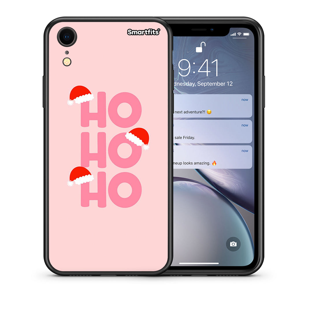 Θήκη iPhone XR Xmas Ho Ho Ho από τη Smartfits με σχέδιο στο πίσω μέρος και μαύρο περίβλημα | iPhone XR Xmas Ho Ho Ho case with colorful back and black bezels