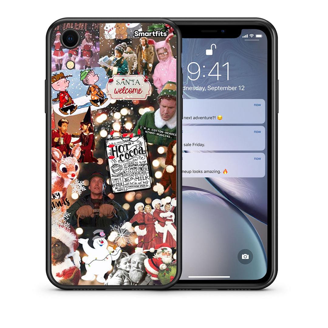 Θήκη iPhone XR Xmas Movies από τη Smartfits με σχέδιο στο πίσω μέρος και μαύρο περίβλημα | iPhone XR Xmas Movies case with colorful back and black bezels