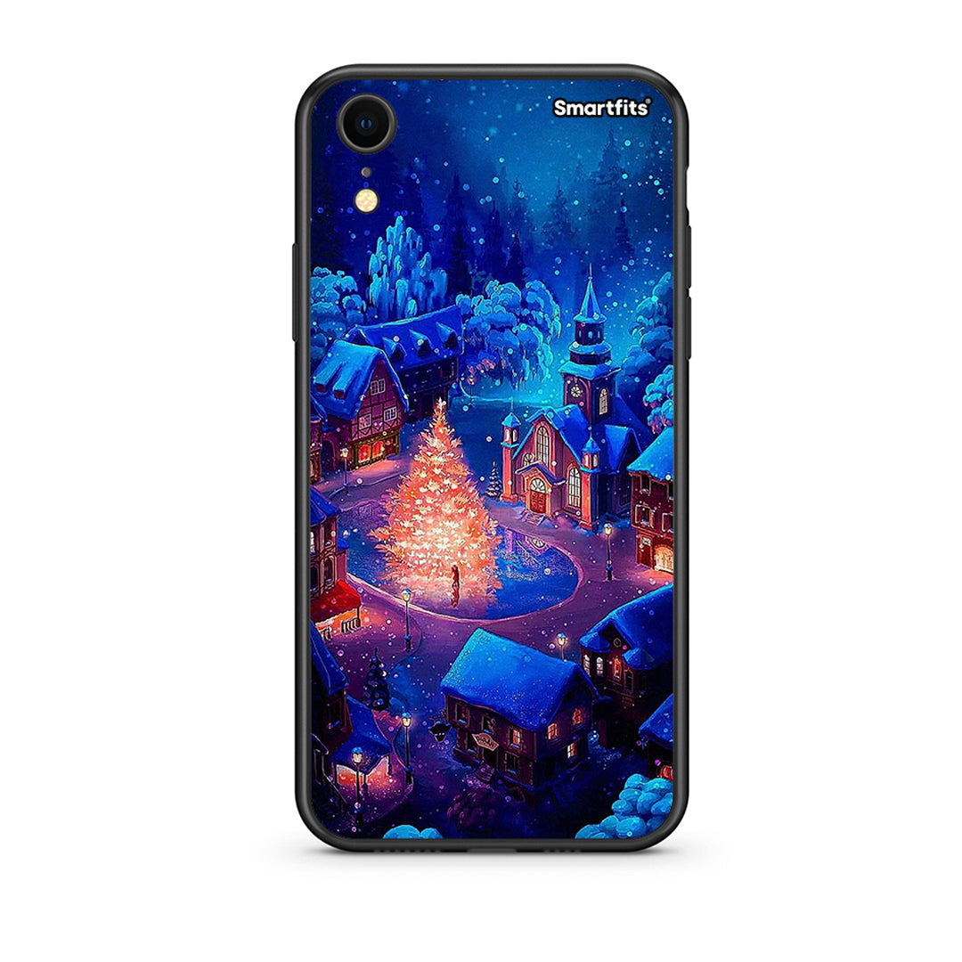 iphone xr Xmas Village θήκη από τη Smartfits με σχέδιο στο πίσω μέρος και μαύρο περίβλημα | Smartphone case with colorful back and black bezels by Smartfits