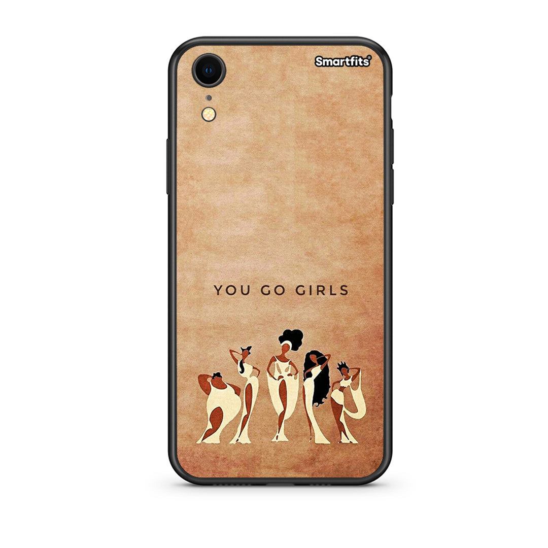 iphone xr You Go Girl θήκη από τη Smartfits με σχέδιο στο πίσω μέρος και μαύρο περίβλημα | Smartphone case with colorful back and black bezels by Smartfits