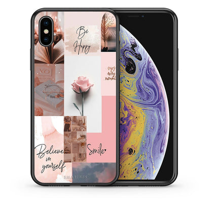 Θήκη iPhone X/Xs Aesthetic Collage από τη Smartfits με σχέδιο στο πίσω μέρος και μαύρο περίβλημα | iPhone X/Xs Aesthetic Collage case with colorful back and black bezels