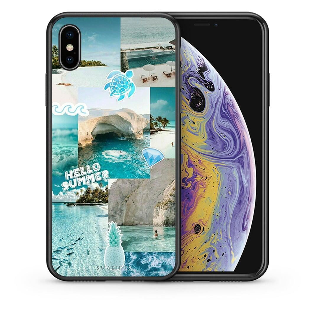 Θήκη iPhone Xs Max Aesthetic Summer από τη Smartfits με σχέδιο στο πίσω μέρος και μαύρο περίβλημα | iPhone Xs Max Aesthetic Summer case with colorful back and black bezels