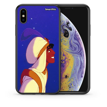 Θήκη iPhone X/Xs Alladin And Jasmine Love 1 από τη Smartfits με σχέδιο στο πίσω μέρος και μαύρο περίβλημα | iPhone X/Xs Alladin And Jasmine Love 1 case with colorful back and black bezels