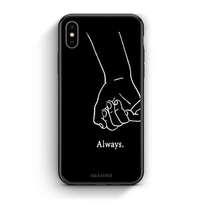 iPhone X / Xs Always & Forever 1 Θήκη Αγίου Βαλεντίνου από τη Smartfits με σχέδιο στο πίσω μέρος και μαύρο περίβλημα | Smartphone case with colorful back and black bezels by Smartfits