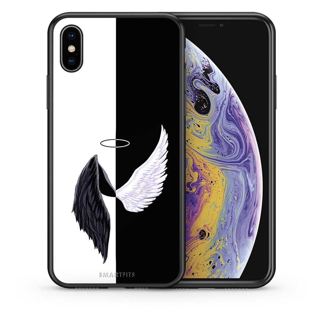 Θήκη iPhone Xs Max Angels Demons από τη Smartfits με σχέδιο στο πίσω μέρος και μαύρο περίβλημα | iPhone Xs Max Angels Demons case with colorful back and black bezels