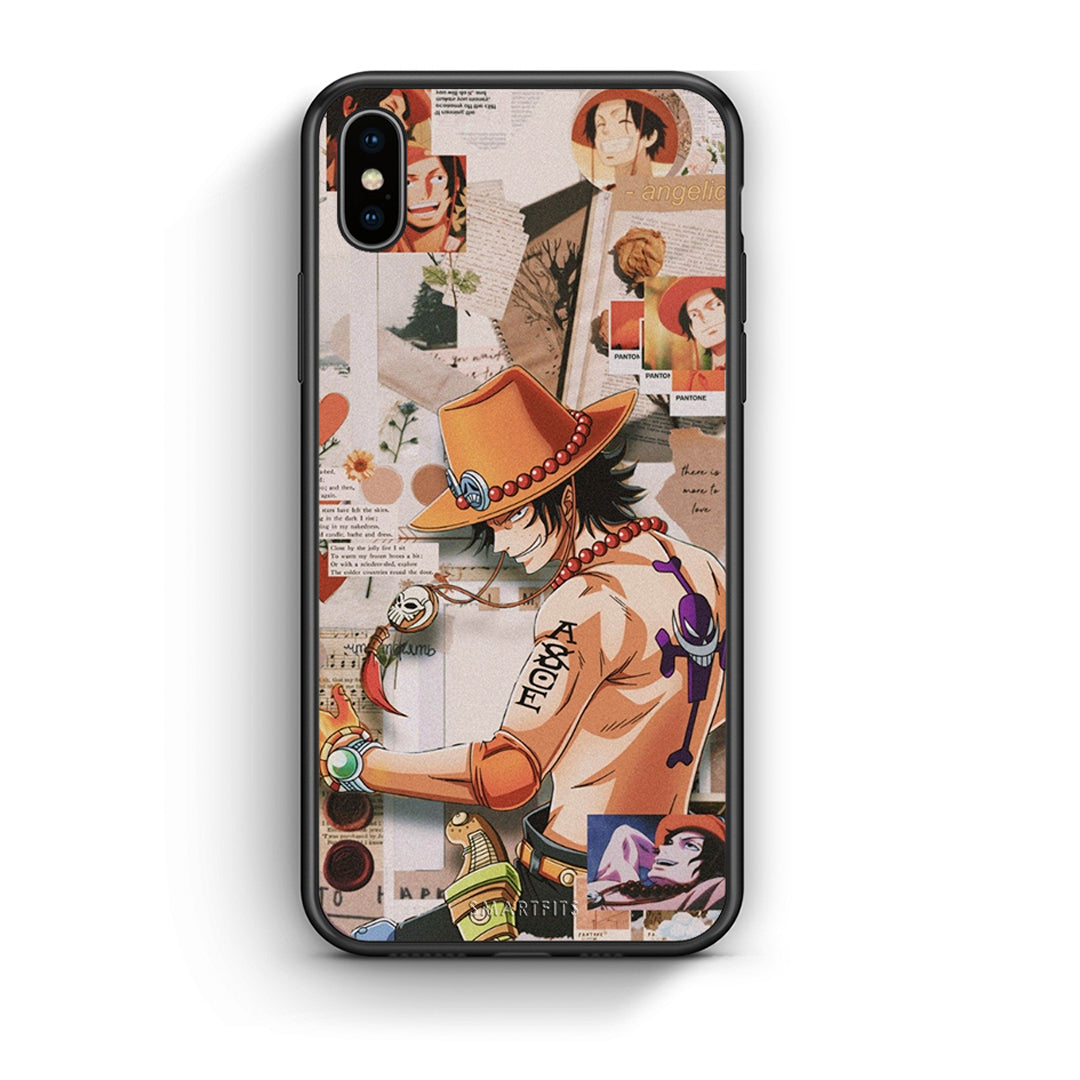iPhone X/Xs Anime Collage θήκη από τη Smartfits με σχέδιο στο πίσω μέρος και μαύρο περίβλημα | Smartphone case with colorful back and black bezels by Smartfits