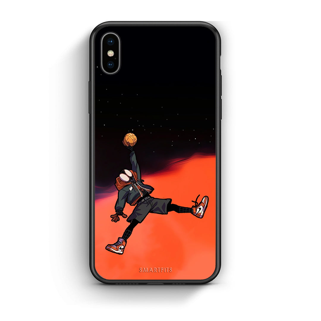 iPhone X/Xs Basketball Hero θήκη από τη Smartfits με σχέδιο στο πίσω μέρος και μαύρο περίβλημα | Smartphone case with colorful back and black bezels by Smartfits