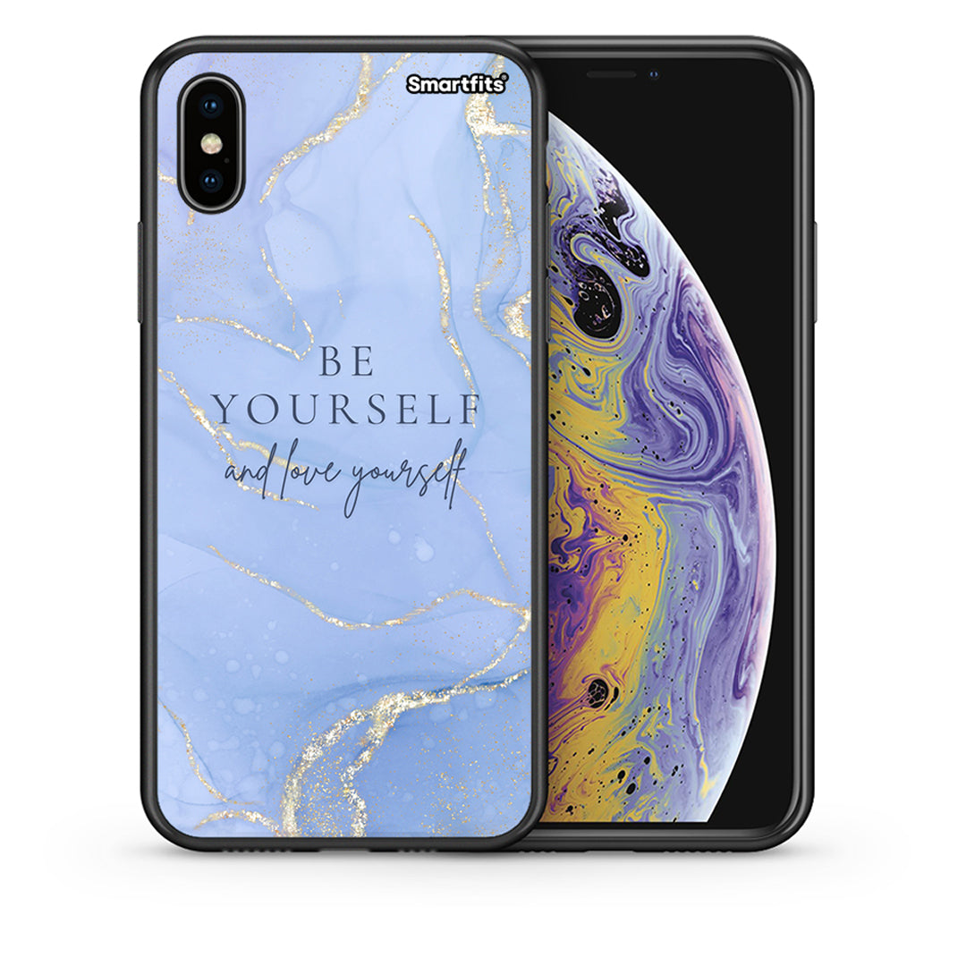 Θήκη iPhone X/Xs Be Yourself από τη Smartfits με σχέδιο στο πίσω μέρος και μαύρο περίβλημα | iPhone X/Xs Be Yourself case with colorful back and black bezels