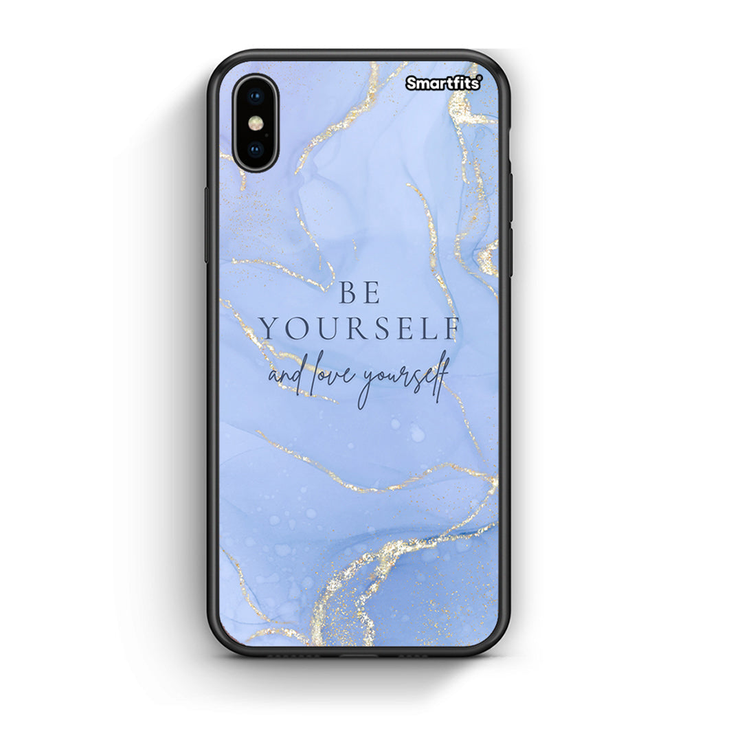 iPhone X/Xs Be Yourself θήκη από τη Smartfits με σχέδιο στο πίσω μέρος και μαύρο περίβλημα | Smartphone case with colorful back and black bezels by Smartfits