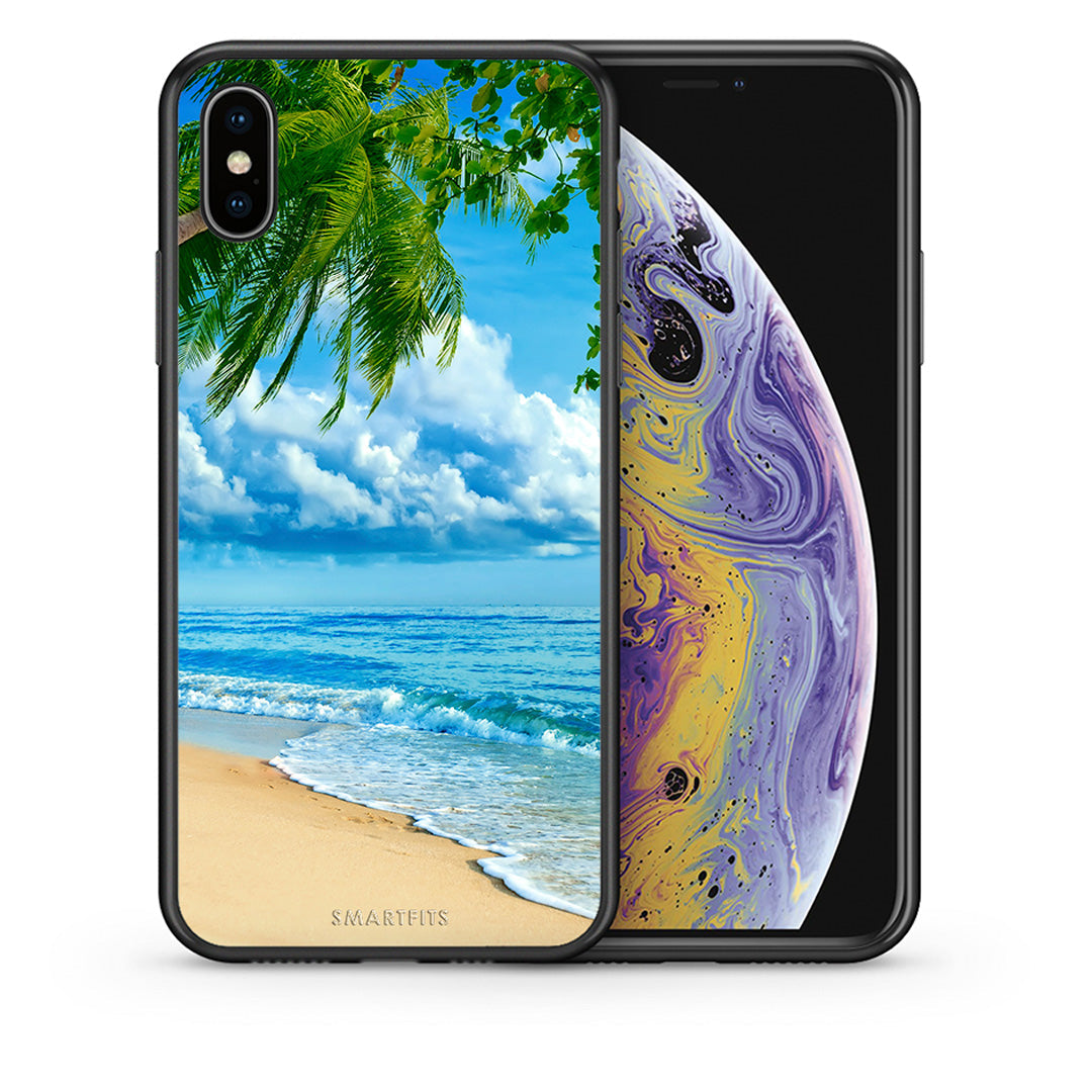 Θήκη iPhone X/Xs Beautiful Beach από τη Smartfits με σχέδιο στο πίσω μέρος και μαύρο περίβλημα | iPhone X/Xs Beautiful Beach case with colorful back and black bezels