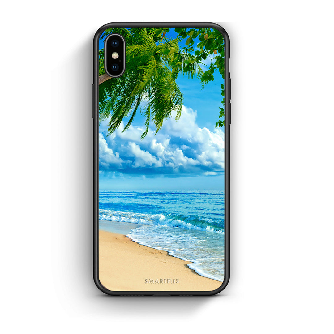 iPhone X/Xs Beautiful Beach θήκη από τη Smartfits με σχέδιο στο πίσω μέρος και μαύρο περίβλημα | Smartphone case with colorful back and black bezels by Smartfits