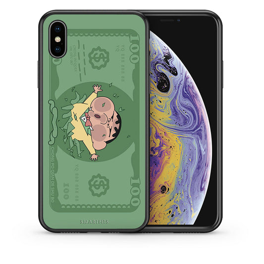 Θήκη Αγίου Βαλεντίνου iPhone Xs Max Big Money από τη Smartfits με σχέδιο στο πίσω μέρος και μαύρο περίβλημα | iPhone Xs Max Big Money case with colorful back and black bezels