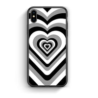 Thumbnail for iPhone X/Xs Black Hearts θήκη από τη Smartfits με σχέδιο στο πίσω μέρος και μαύρο περίβλημα | Smartphone case with colorful back and black bezels by Smartfits