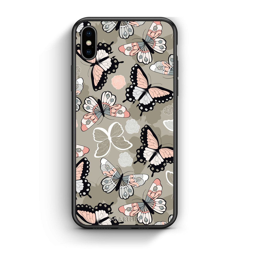 135 - iPhone X/Xs Butterflies Boho case, cover, bumper