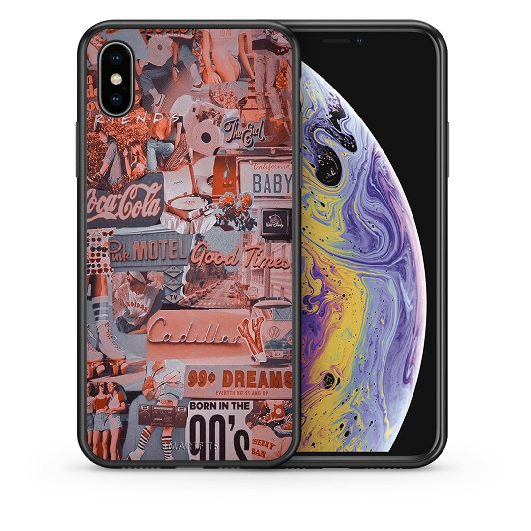 Θήκη iPhone X/Xs Born In 90s από τη Smartfits με σχέδιο στο πίσω μέρος και μαύρο περίβλημα | iPhone X/Xs Born In 90s case with colorful back and black bezels