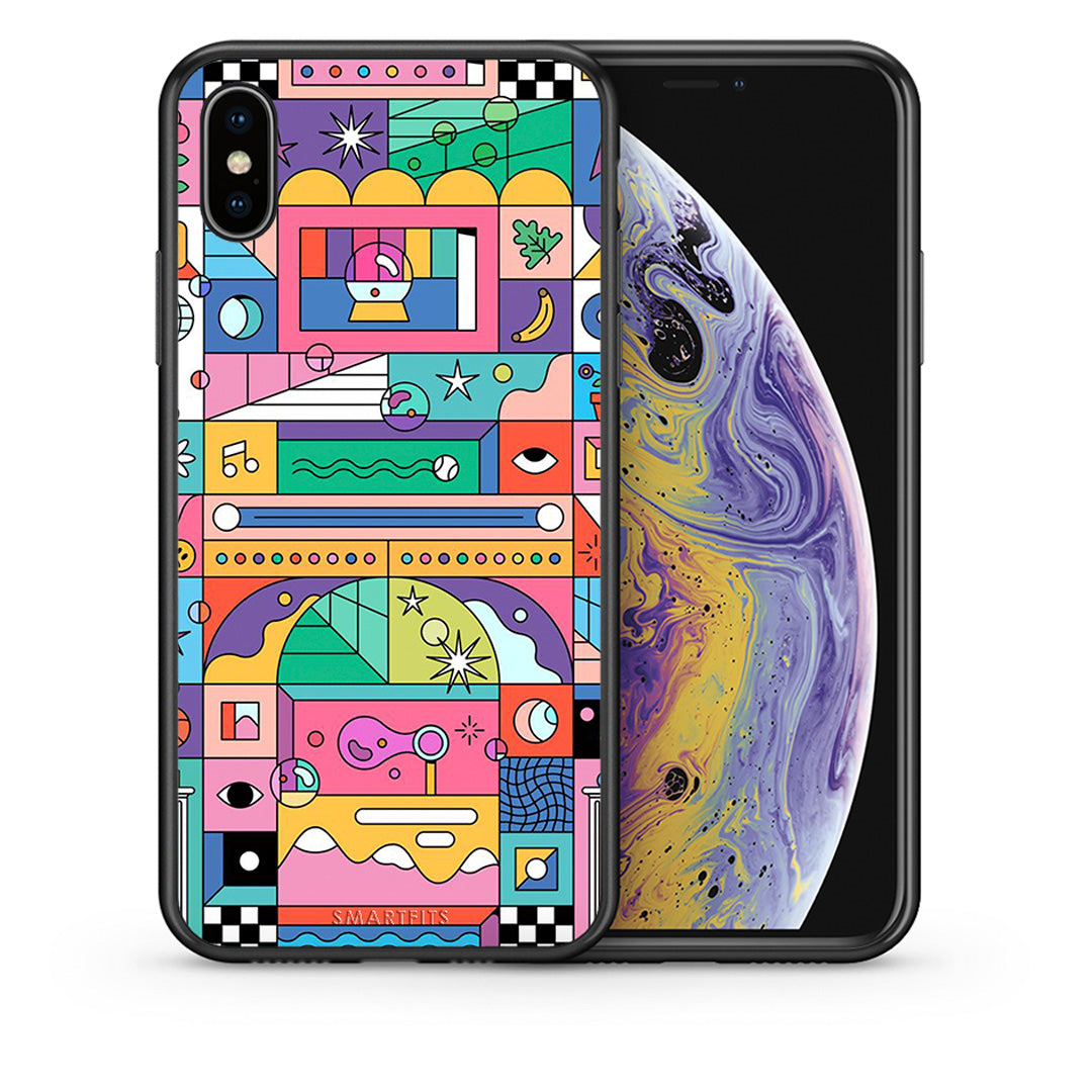 Θήκη iPhone X/Xs Bubbles Soap από τη Smartfits με σχέδιο στο πίσω μέρος και μαύρο περίβλημα | iPhone X/Xs Bubbles Soap case with colorful back and black bezels