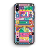 Thumbnail for iPhone X/Xs Bubbles Soap θήκη από τη Smartfits με σχέδιο στο πίσω μέρος και μαύρο περίβλημα | Smartphone case with colorful back and black bezels by Smartfits
