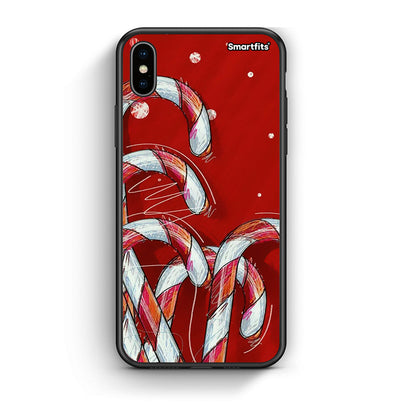 iphone xs max Candy Cane θήκη από τη Smartfits με σχέδιο στο πίσω μέρος και μαύρο περίβλημα | Smartphone case with colorful back and black bezels by Smartfits