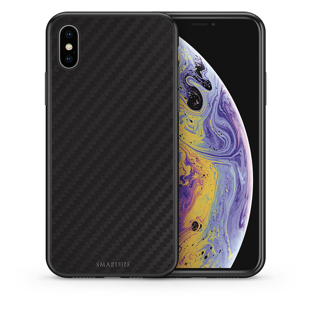 Θήκη iPhone X/Xs Carbon Black από τη Smartfits με σχέδιο στο πίσω μέρος και μαύρο περίβλημα | iPhone X/Xs Carbon Black case with colorful back and black bezels