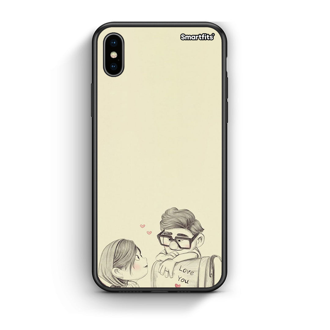 iPhone X/Xs Carl And Ellie θήκη από τη Smartfits με σχέδιο στο πίσω μέρος και μαύρο περίβλημα | Smartphone case with colorful back and black bezels by Smartfits