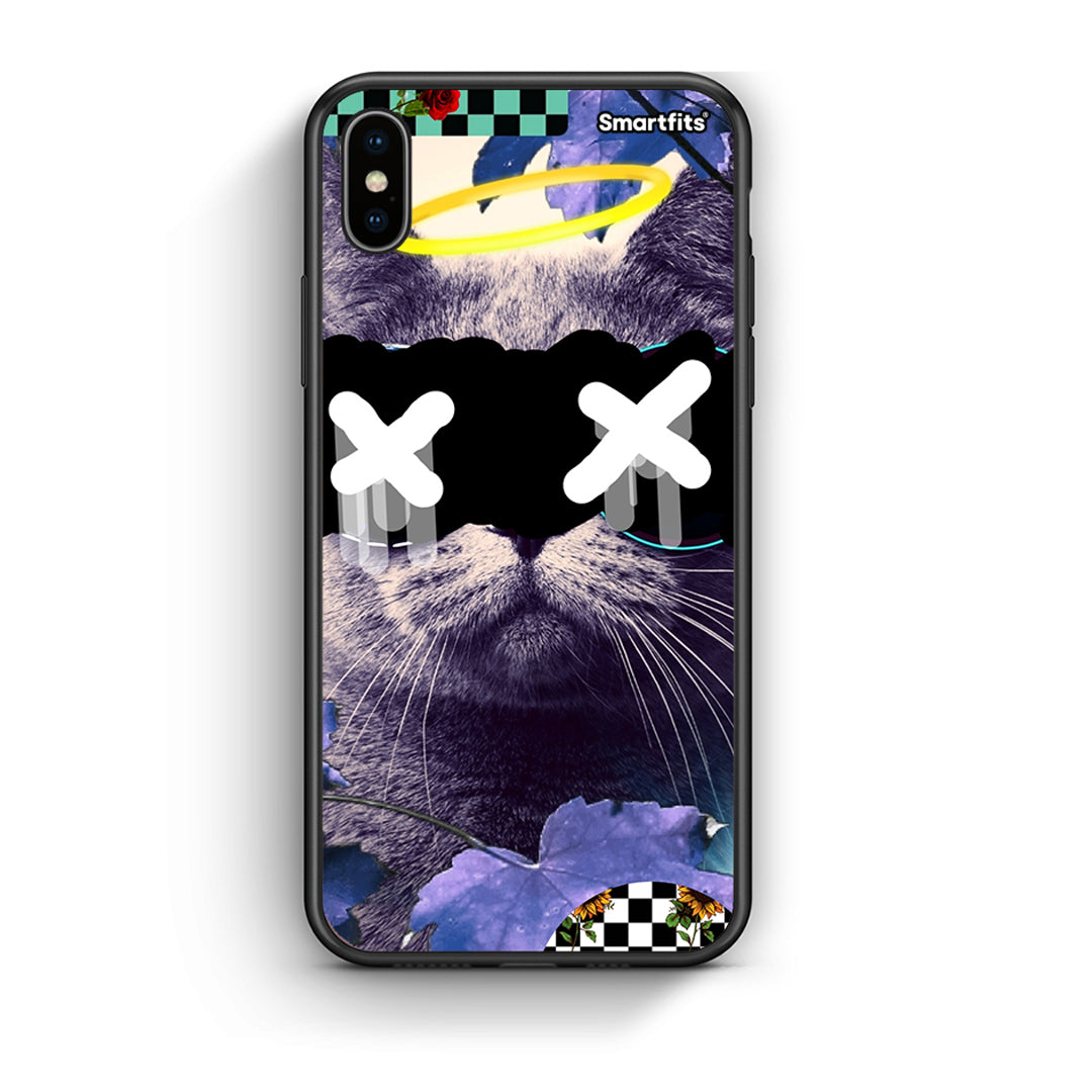 iPhone X/Xs Cat Collage θήκη από τη Smartfits με σχέδιο στο πίσω μέρος και μαύρο περίβλημα | Smartphone case with colorful back and black bezels by Smartfits