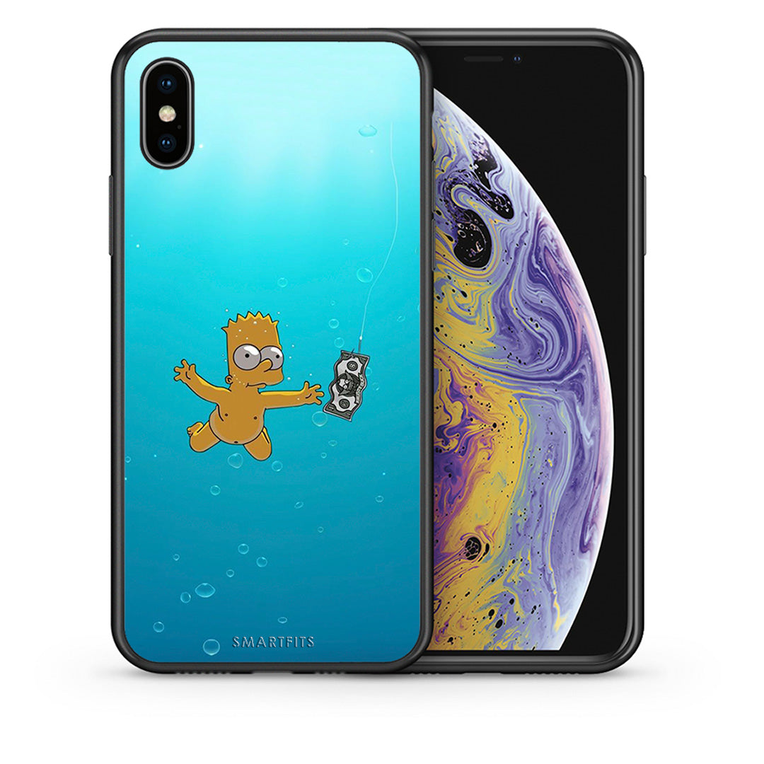 Θήκη iPhone Xs Max Chasing Money από τη Smartfits με σχέδιο στο πίσω μέρος και μαύρο περίβλημα | iPhone Xs Max Chasing Money case with colorful back and black bezels