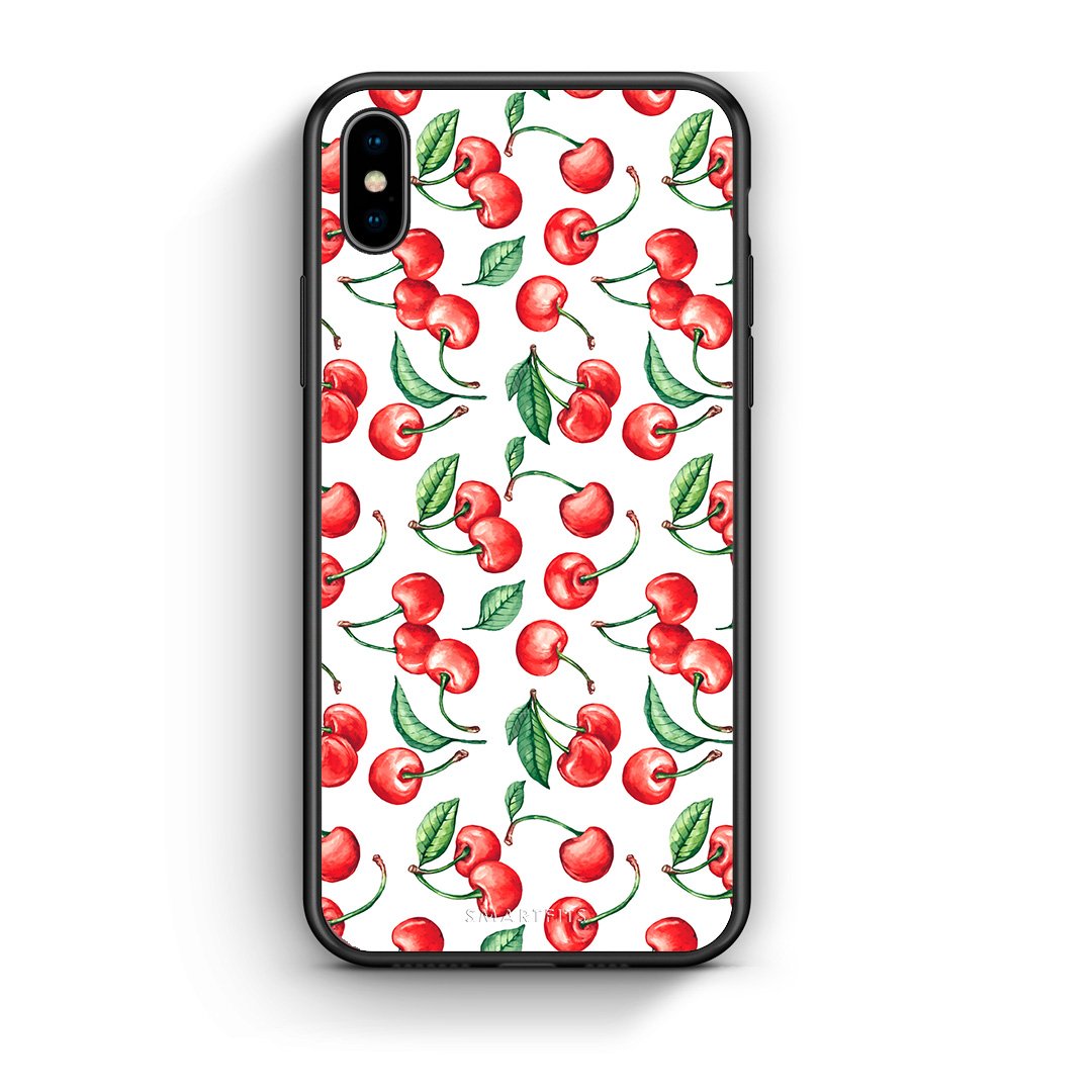 iphone xs max Cherry Summer θήκη από τη Smartfits με σχέδιο στο πίσω μέρος και μαύρο περίβλημα | Smartphone case with colorful back and black bezels by Smartfits