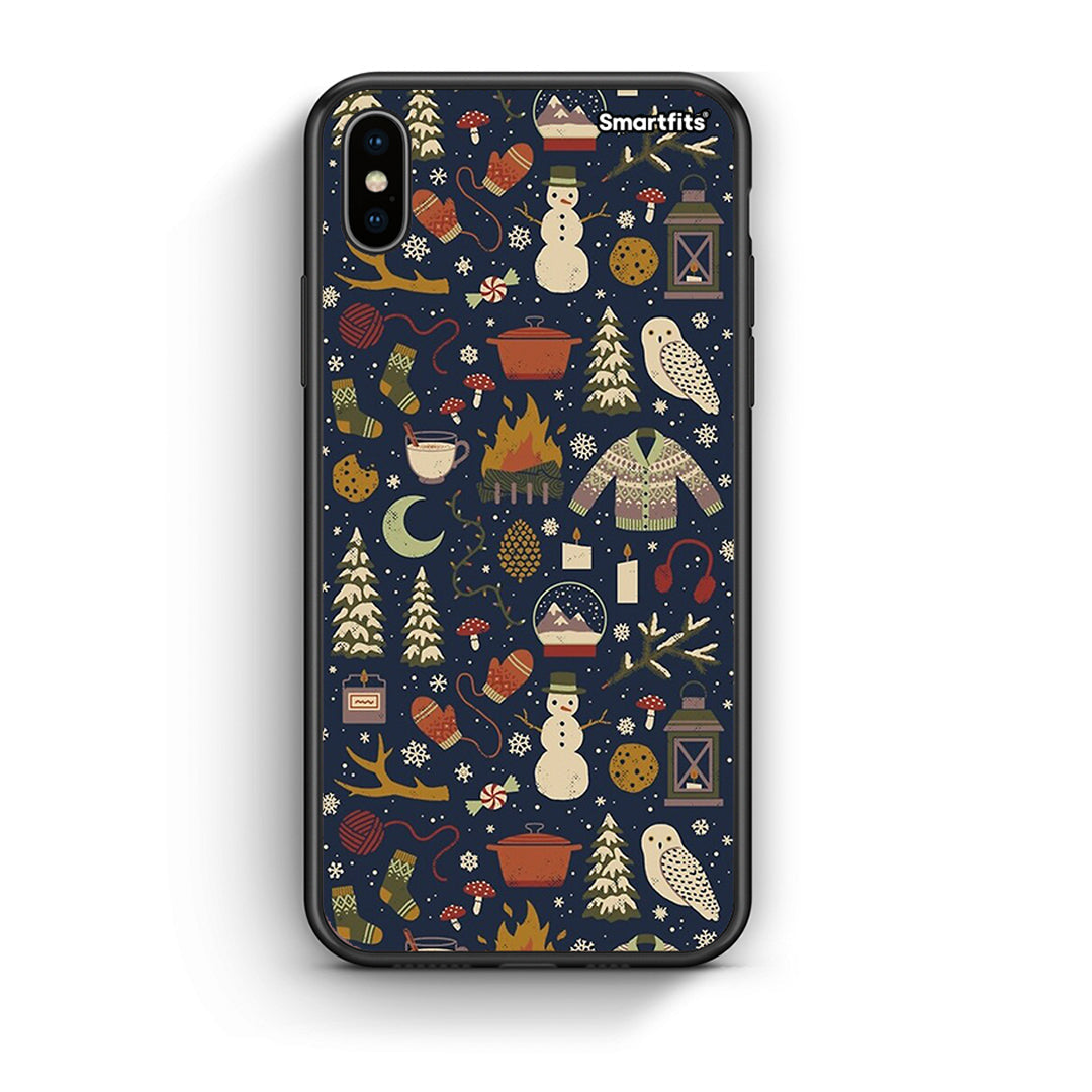 iphone xs max Christmas Elements θήκη από τη Smartfits με σχέδιο στο πίσω μέρος και μαύρο περίβλημα | Smartphone case with colorful back and black bezels by Smartfits