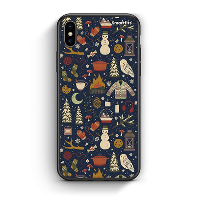 iphone xs max Christmas Elements θήκη από τη Smartfits με σχέδιο στο πίσω μέρος και μαύρο περίβλημα | Smartphone case with colorful back and black bezels by Smartfits
