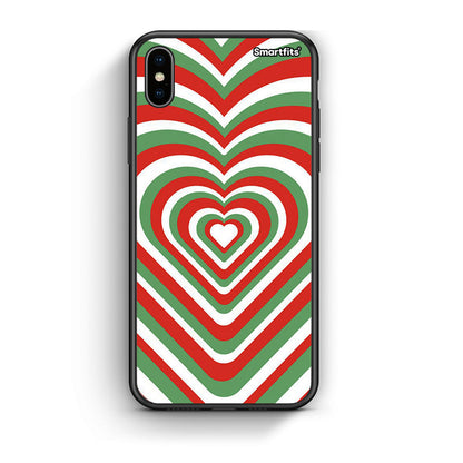 iphone xs max Christmas Hearts θήκη από τη Smartfits με σχέδιο στο πίσω μέρος και μαύρο περίβλημα | Smartphone case with colorful back and black bezels by Smartfits